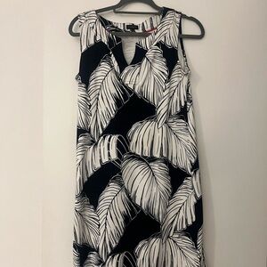 Black and White Leaf Print Dress